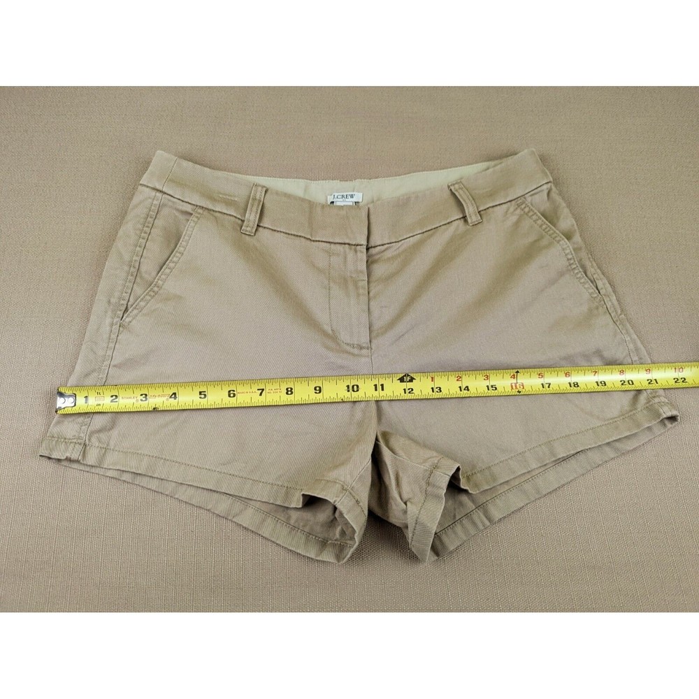 J. Crew Women's 8 Beige Tan Khaki Chino 100% Cotton Shorts 3.5" Inseam Mid Rise - Picture 8 of 11